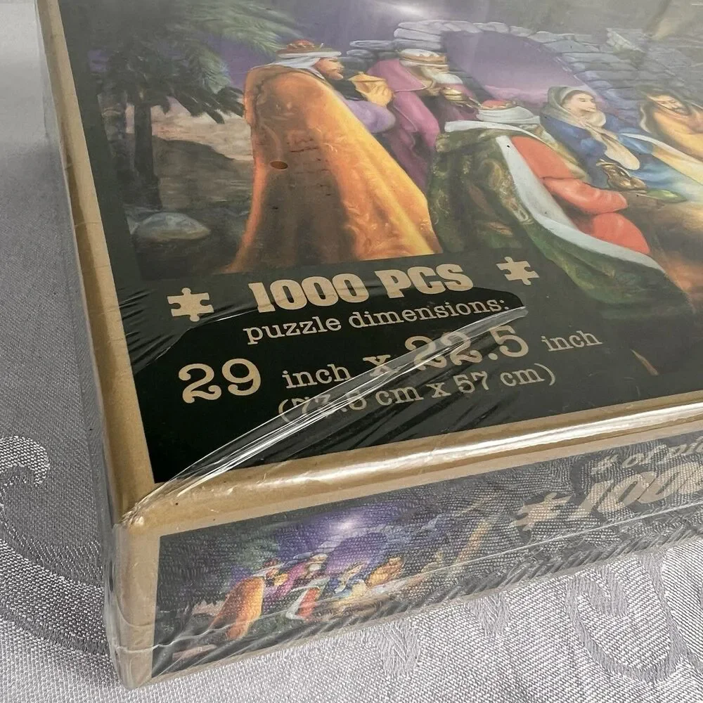 New Nativity Puzzle 1000 Pc Baby Jesus Mary Joseph 29X22.5 Gemstone Christmas